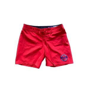 Roxy Girls Boardshorts Newport Beach Junior Lifeguard Red Drawstring Shorts EUC